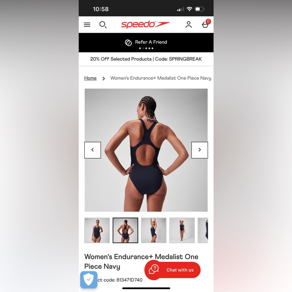 Speedo Women's Endurance+ Medalist One Piece Navy